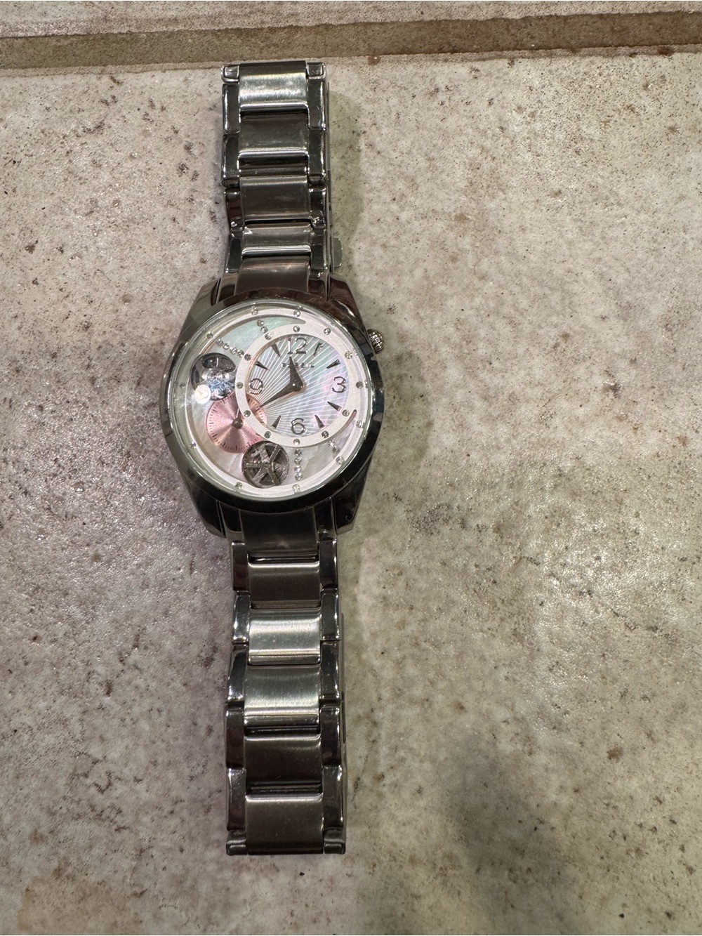 Fossil Silver Stainless Steel Mother-of-Pearl Dial Watch